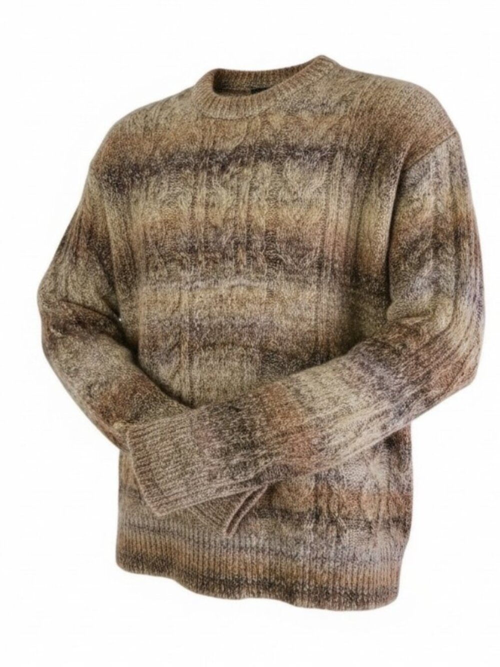 ROBERTO COLLINA Wool Mohair Blend Textured Knit Sweater brown beige 54 (italy)